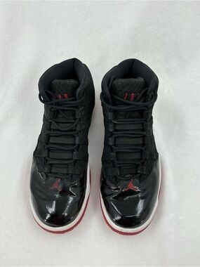 Jordan High-Top Sneakers in Black and Red B44